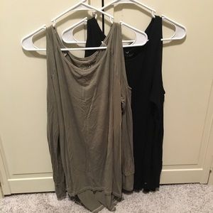 2 Pack American Eagle Cut-Out Long Sleeve Tees!